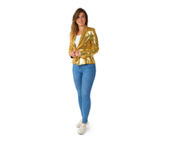 Jezzy pailletten top bruin | Bruine top met flair mouw en paillet