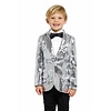 Feestshop.be Blazer pailletten zilver kinderen
