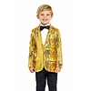 Feestshop.be Blazer pailletten goud kinderen