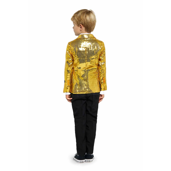 Feestshop.be Blazer pailletten goud kinderen