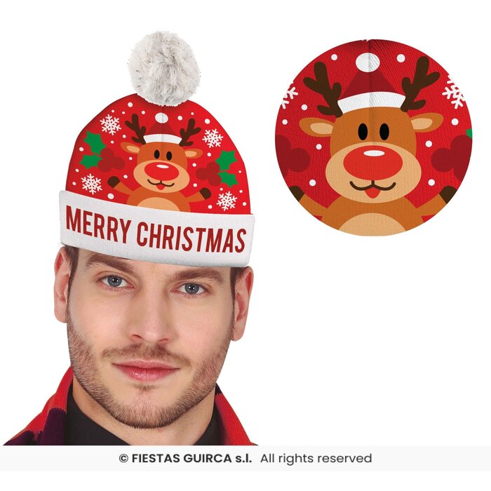 Kerst muts met print