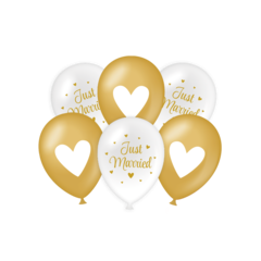 Ballonen Just married per 6 stuks