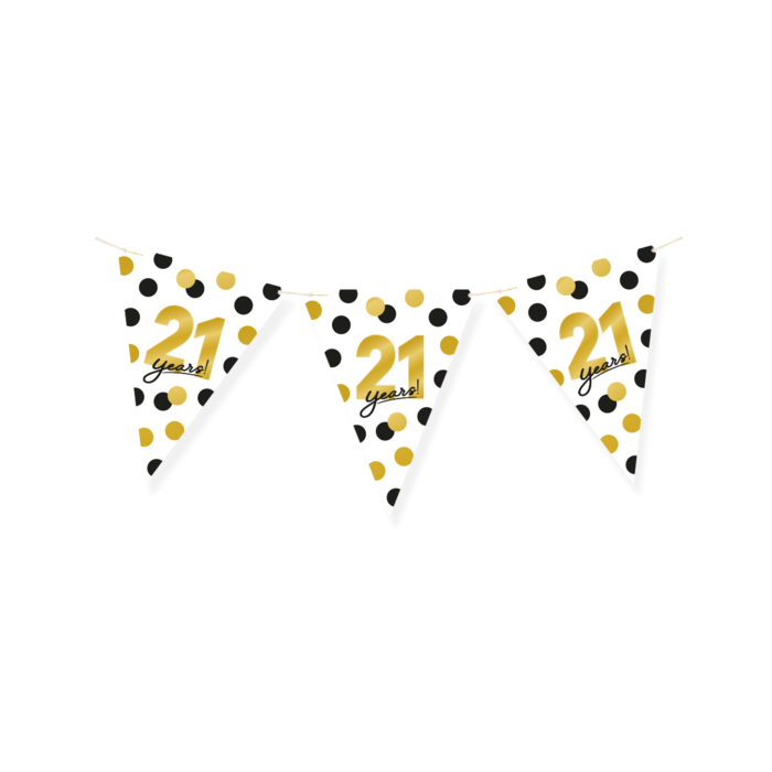 Vlaggenlijn papier 21 jaar 6 meter