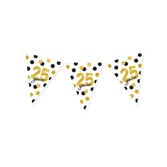 Vlaggenlijn papier 25 jaar 6 meter