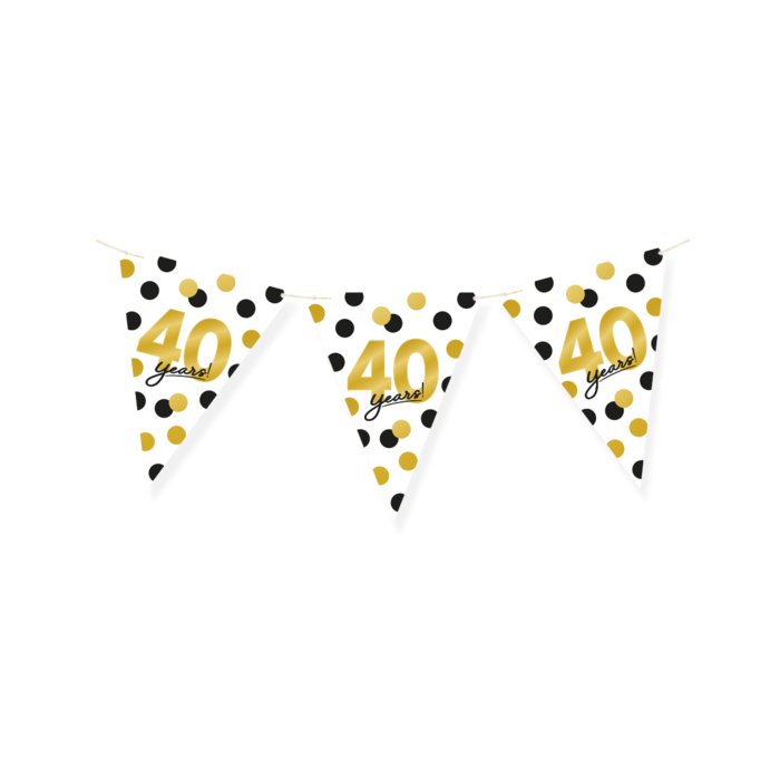 Vlaggenlijn papier 40 jaar 6 meter