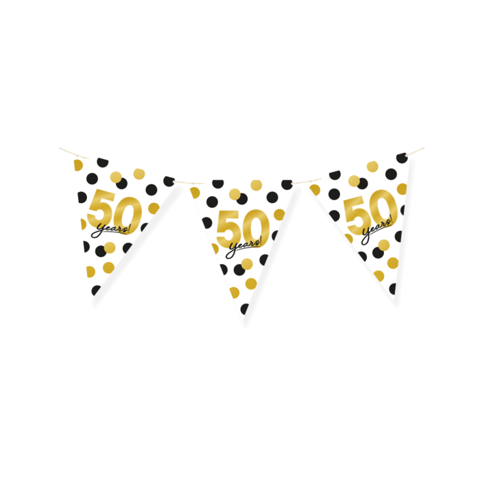 Vlaggenlijn papier 50 jaar 6 meter