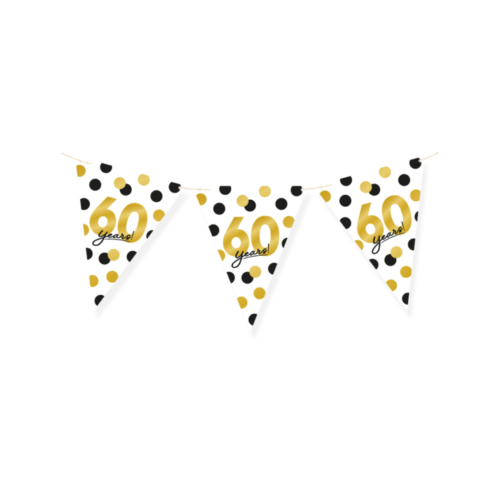 Vlaggenlijn papier 60 jaar 6 meter