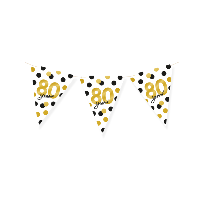 Vlaggenlijn papier 80 jaar 6 meter