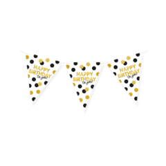 Vlaggenlijn papier Happy Birthday 6 meter