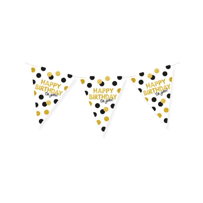 Vlaggenlijn papier Happy Birthday 6 meter