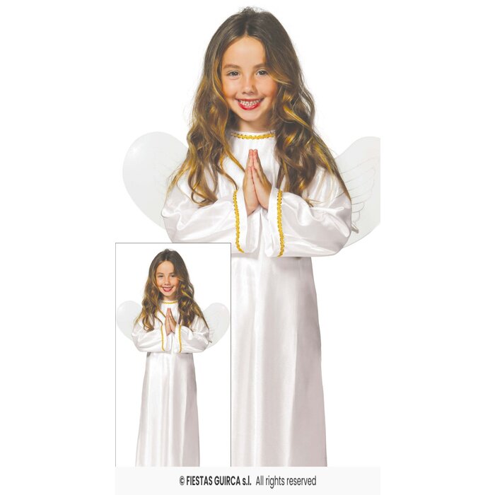 Feestshop.be Engel kostuum wit kind met vleugels