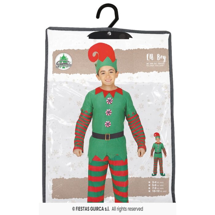 Feestshop.be Elf kostuum jongen rood groen kind