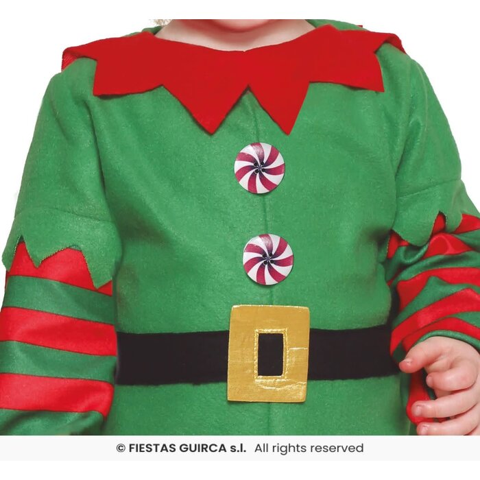 Feestshop.be Elf kostuum baby rood groen