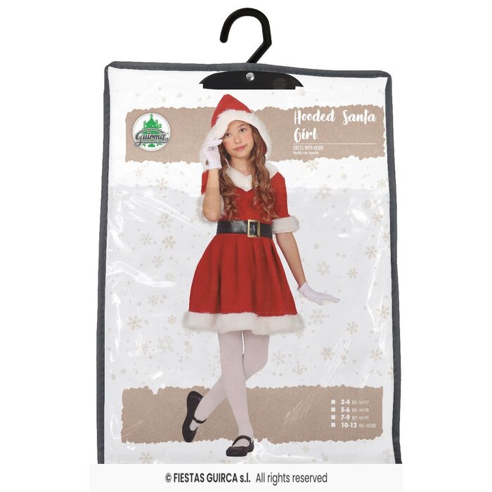 Feestshop.be Kerst kleedje meisje met kap