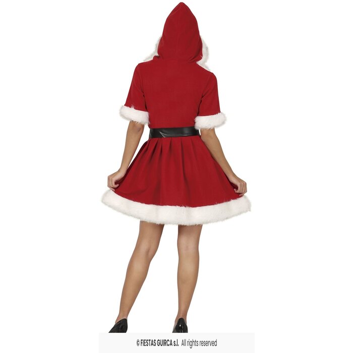 Feestshop.be Kerst kleedje dames rood met wit