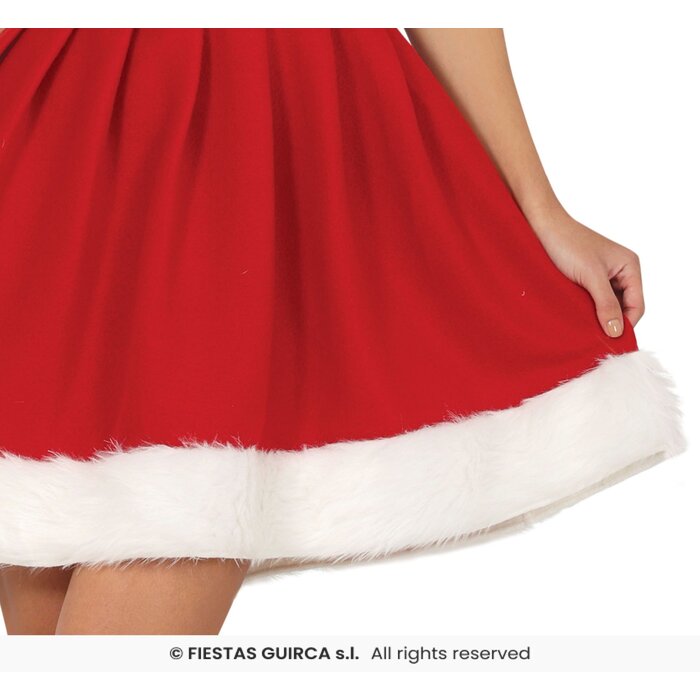 Feestshop.be Kerst kleedje dames rood met wit