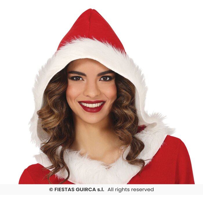 Feestshop.be Kerst kleedje dames rood met wit