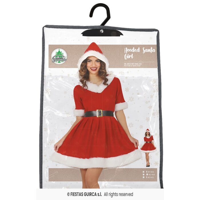 Feestshop.be Kerst kleedje dames rood met wit