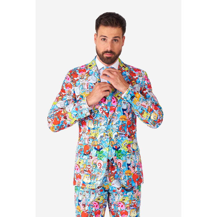 OppoSuits Opposuit SpongeBob™ Frenzy kostuum vest, broek en das