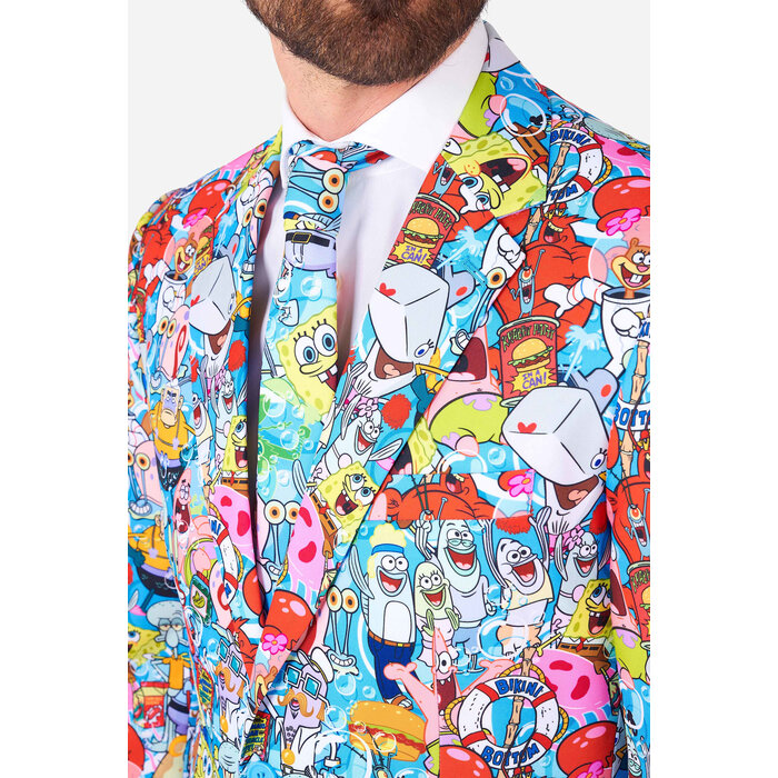 OppoSuits Opposuit SpongeBob™ Frenzy kostuum vest, broek en das