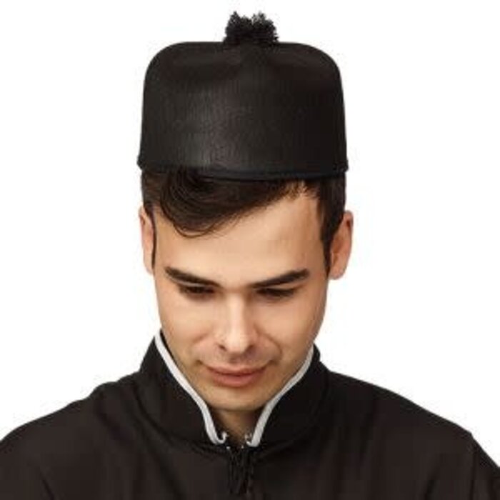 Feestshop.be Ronde kleine hoed pastoor zwart