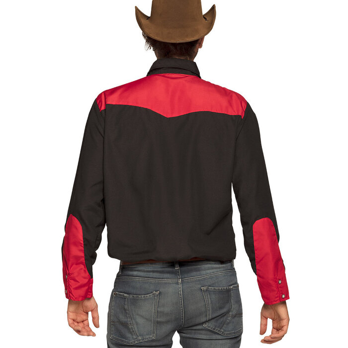 Feestshop.be Shirt Western zwart/rood