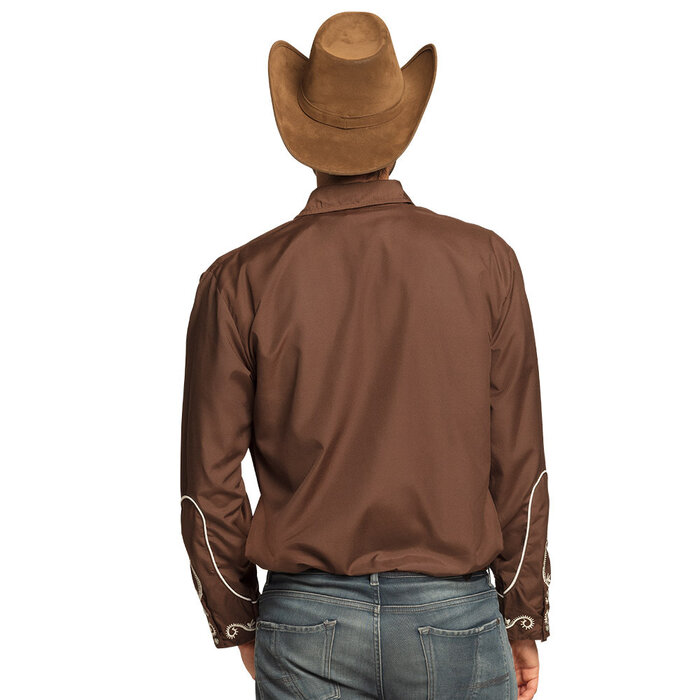 Feestshop.be Hemd shirt Western bruin