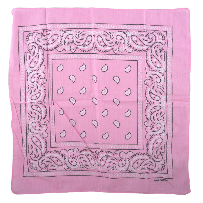 Boeren zakdoek bandanna cowboy western roze 50cm
