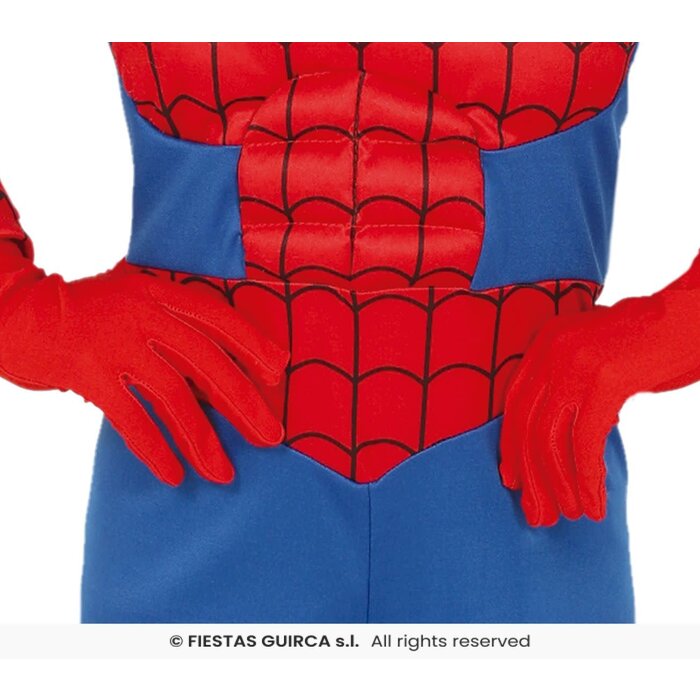 Fiestas Guirca Rode superheld spider jumpsuit met muts