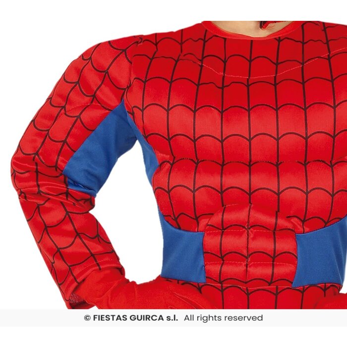 Fiestas Guirca Rode superheld spider jumpsuit met muts
