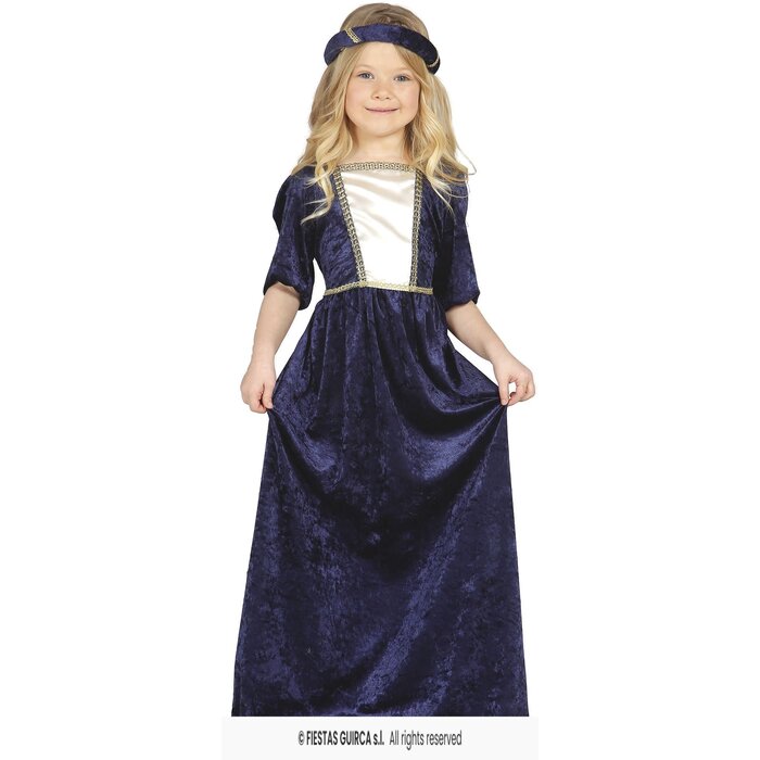 Middeleeuwse koningin blauw meisje