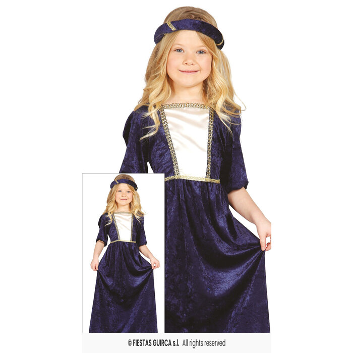 Middeleeuwse koningin blauw meisje