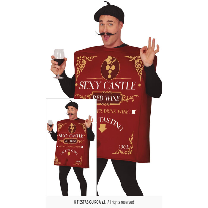 Feestshop.be Rode wijn kostuum funny