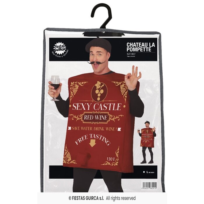 Feestshop.be Rode wijn kostuum funny