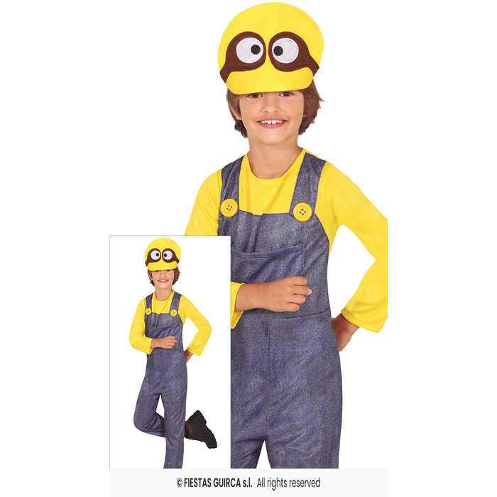 Feestshop.be Mijnwerker gele helper kostuum geel kind