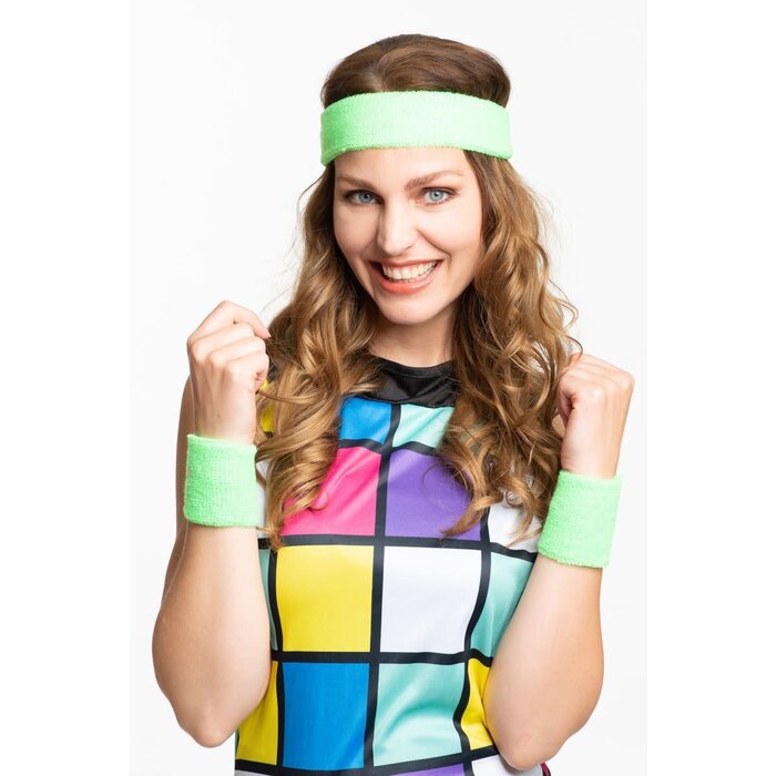 Zweetbanden fluo neon groen