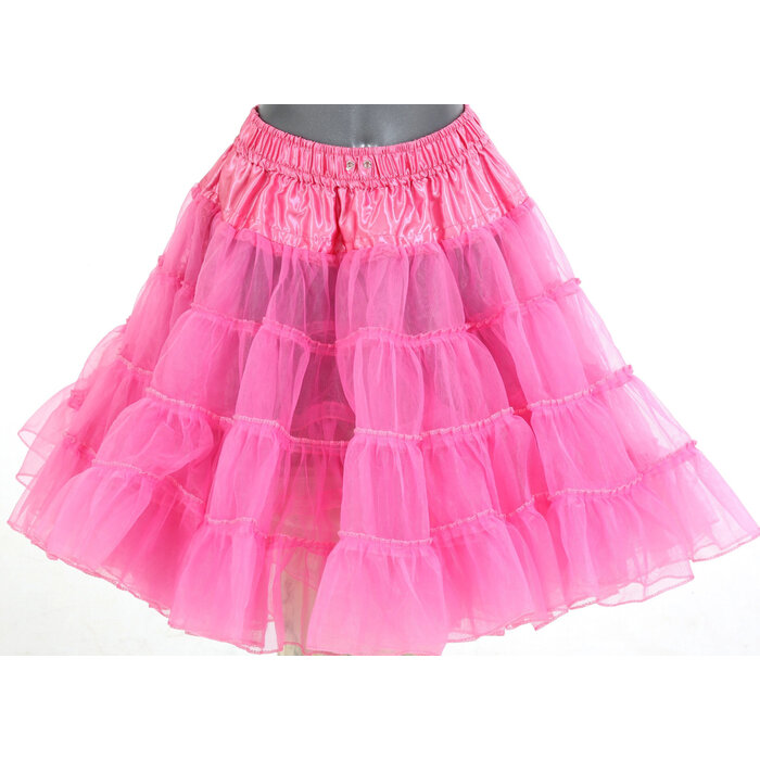 Feestshop.be Petticoat luxe roze lang 2 laags