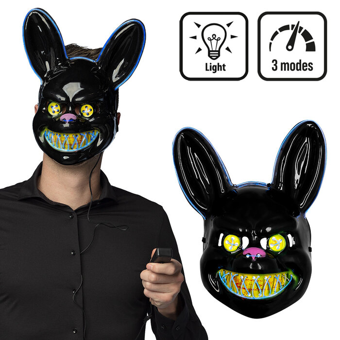 Feestshop.be LED masker Killer rabbit