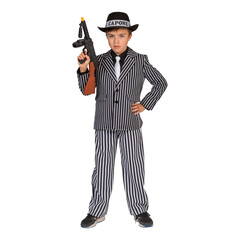 Feestshop.be Gangster kostuum kind wit zwart gestreept