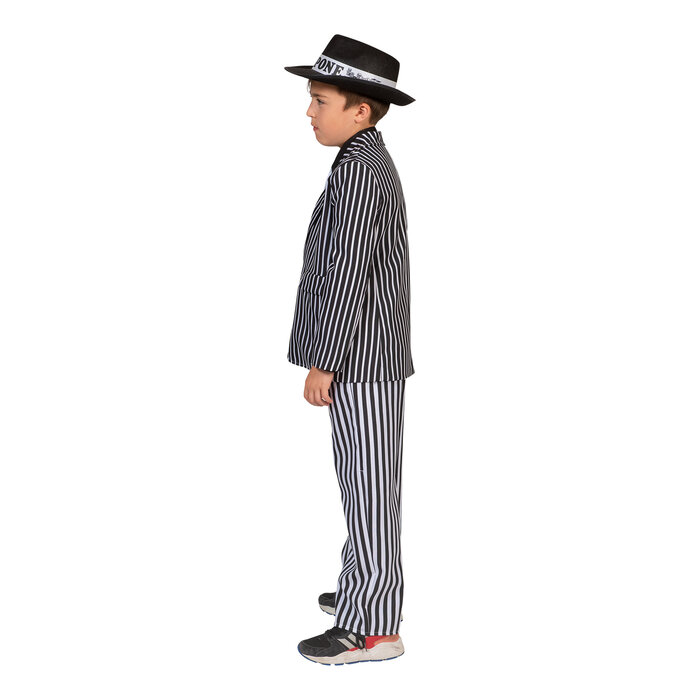 Feestshop.be Gangster kostuum kind wit zwart gestreept