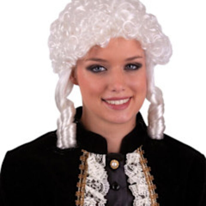 Pruik columbine wit dames