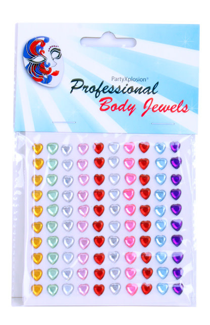PXP Professional Colours Decoratiestickers 100 hartjes 6 mm ass kleuren op kaart