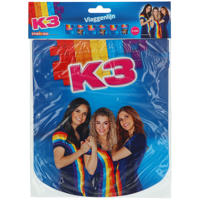 Vlaggenlijn K3 4 meter 10 vlaggen