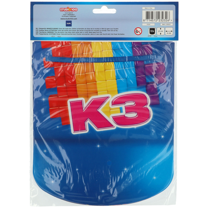 Vlaggenlijn K3 4 meter 10 vlaggen