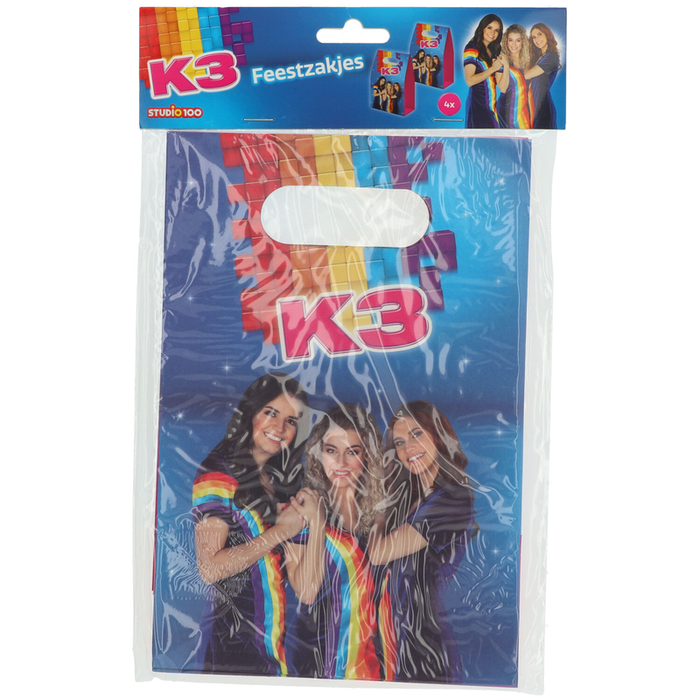Cadeau uitdeel zakjes K3  4 stuks 22 x 15cm