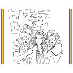 Kleurplaten Placemats K3  6 stuks 40 x 30cm