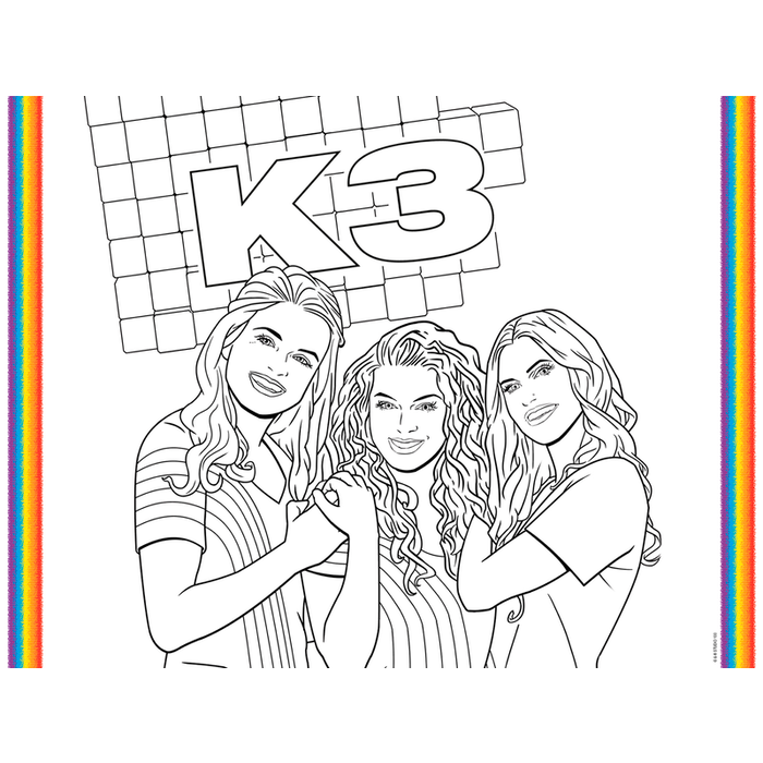 Kleurplaten Placemats K3  6 stuks 40 x 30cm