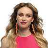 Oorbellen bliksem neon oranje