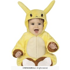 Feestshop.be Geel electric chinchilla verkleedkostuum baby