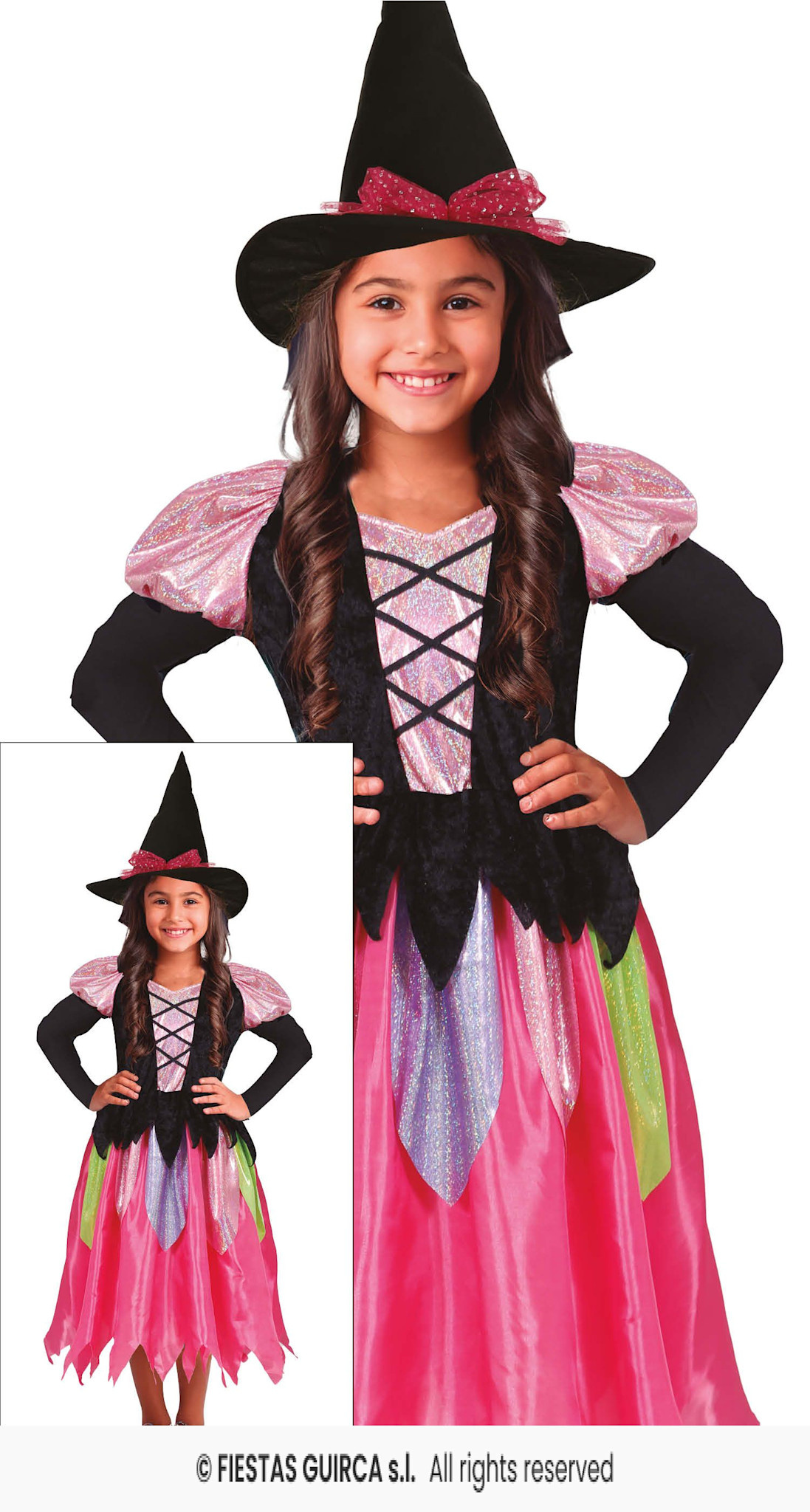 Feestshop.be Heksenkleedje pink witch meisjes